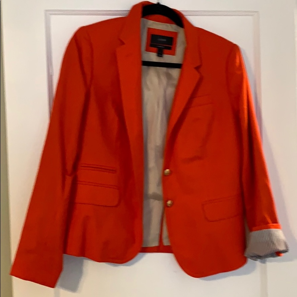 Jcrew orange school boy blazer, size 8